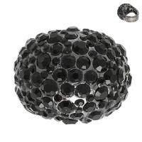 CRYSTAL RHINESTONE PAVE DOME STRETCH RING